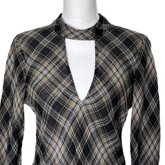 Veronica Beard Wade Metallic Plaid Blouse Shirt Top Size 8 $295 - Picture 7 of 9